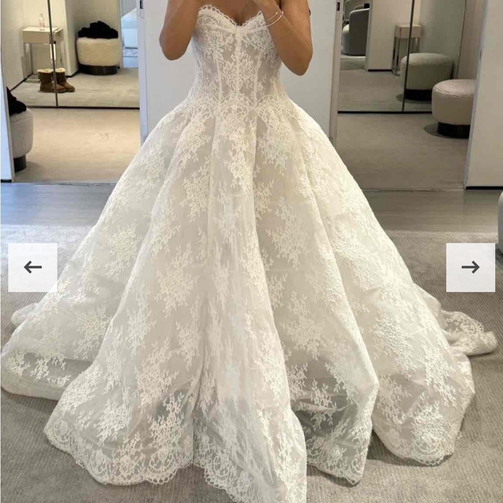 MONIQUE LHUILLLIER ALEXANDRA Silk White Bridal Gown Size 6